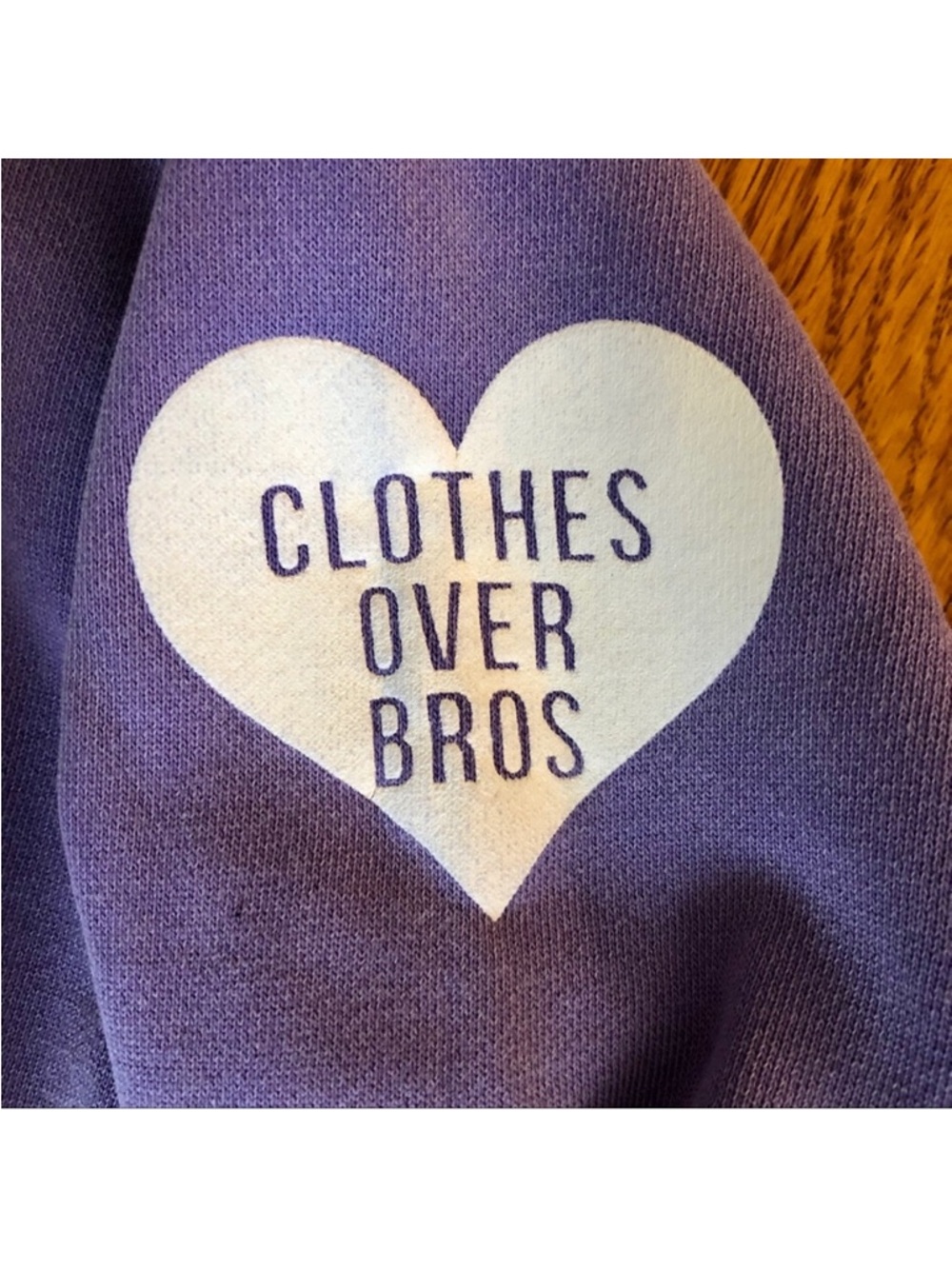 Jadelynn Brooke Purple Sweatshirt with White Heart 'Clothes Over Bros'